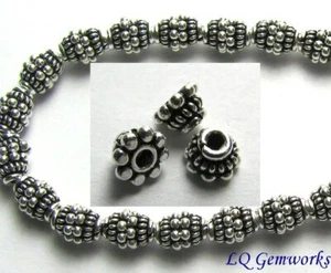 8" Strand Bali Sterling Silver 4x3mm Bead Caps 765  - Picture 1 of 1