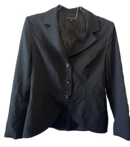 Lafayette 148 Size 14 Women Blazer Virgin Wool Black Button Front Lined 3 Button - Picture 1 of 15