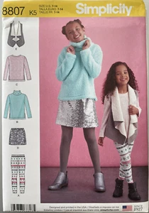 Simplicity Sewing Pattern  #8807,   Sizes 3-4-5-6,   Child's Vest, Top, Leggings - Picture 1 of 3