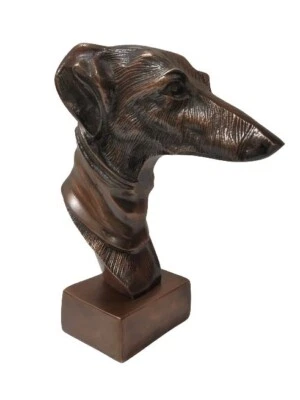 Metal Greyhound Dog Statue Figurine Sculpture Table Top Bookend Shelf Deco - Image 1 of 4
