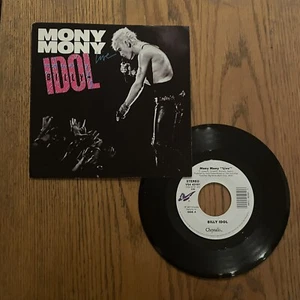BILLY IDOL - MONY MONY LIVE / SHAKIN' ALL OVER, CHRYSALIS, 45 RPM W/ PS, 1987 - Picture 1 of 5