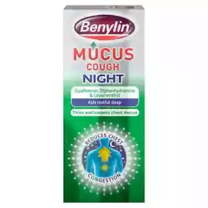 Benylin Mucus Cough Relief Night Syrup 150ml | Thins & Loosens Chest Mucus - Picture 1 of 1