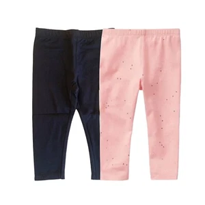 2 pantaloni leggings bambina Okie Dokie taglia 9 mesi ROSA SCINTILLANTE/BLU NAVY - Foto 1 di 7