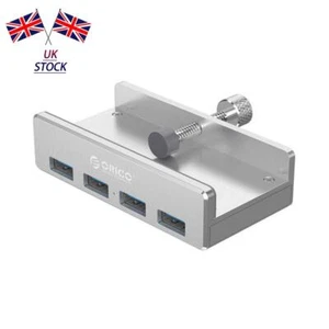 Silver ORICO MH4PU Aluminum Alloy Four Ports USB 3.0 Clip-Type Desktop USB HUB F - Picture 1 of 7