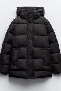 BNWT ZARA Black WATER REPELLENT PUFFER Quilted COAT Jacket SIZE S - Picture 1 of 5