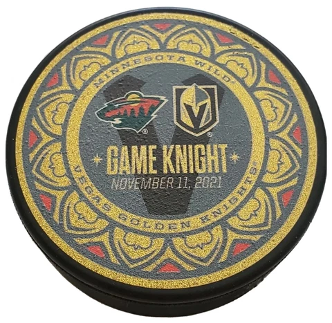 2021 MINNESOTA WILD VS VEGAS GOLDEN KNIGHTS LIMITED EDITION RARE PUCK Cover