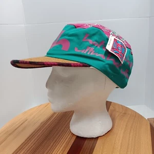 Vintage 80's Neon Painters Cap Ultra Hot World Tour Green Pink Retro Graphitti - Picture 1 of 9