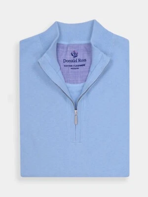 NEW Donald Ross SPORT LARGE Cotton 1/2 Zip Sweater Vest Coastal Blue - Image 1 of 4