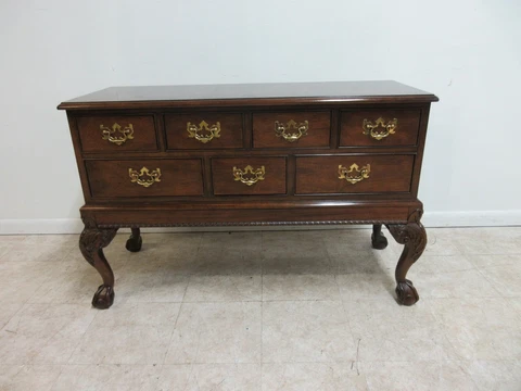 Henredon 18th Century Mahogany Ball Claw Server Sideboard Console Cabinet Cover