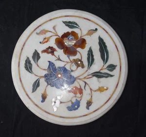 12" side end coffee Table Top Marble floral Inlay Work Home Decor - Picture 1 of 3