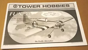 Hobbico Tower Hobbies Fun51 P-51D 40 Size Manual Instruction Book FP51P02 New - Picture 1 of 5