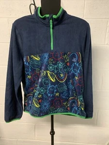 Boy's Wonder Nation Quarter Zip Blue Jacket Cats Space Bikes  XXL (18) - Picture 1 of 12