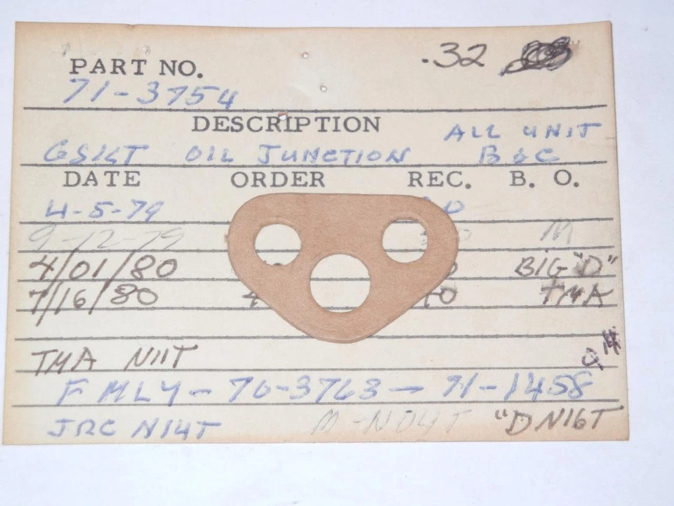 Unit Triumph 500 650 oil pump gasket original UK 70-3673 = 71-1458 = 71-3754 - Imagem 1 de 1