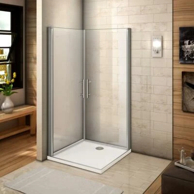Schwingtür Duschtür ESG Nano-Glas Eckeinstieg Duschabtrennung Dusche Duschkabine - Bild 1 von 4