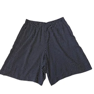 Vintage Pendleton Polka Dot Wide Leg High Waisted Shorts 16 Black Elastic Waist - Picture 1 of 9