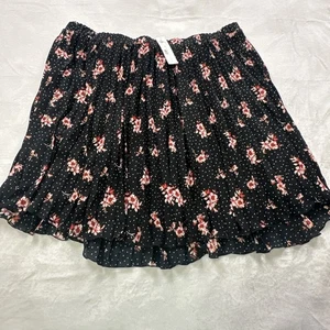 Marybelle Pleated Skirt Plus Size 4X Black Red Floral Knee Length Made USA NEW - Picture 1 of 13