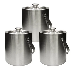Home Brew Ohio Stainless Steel Double Wall Ice Bucket 1.5 Liter 3 Pack - Picture 1 of 10