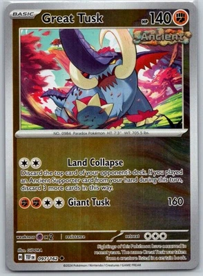 Great Tusk - 097/162 Reverse Holo SV05: Temporal Forces NM - Image 1 of 2