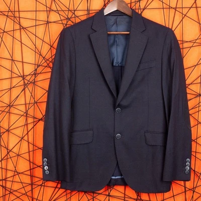 Hackett Men's Rugby Solid Flannel Two Buttons Sport Coat Blazer 38R - Wool Navy - Image 1 of 4