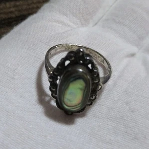 Vintage Abalone und Markasit Sterlingsilber Art Deco Ring, Größe 9 - 5,5 g - Bild 1 von 11