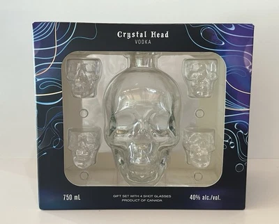 Juego de regalo Crystal Head Vodka 750 ml con 4 vasos de chupito VACÍO Foto 1 de 4