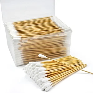 300 PCS Large Cotton Swabs in Storage Box - Dog Ear Cleaning Swabs, 6 white - Picture 1 of 6