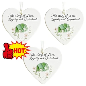 3pcs Christmas Tree Heart Baubles Hanging Decor | Sea Glass Friendship-Ornaments - Imagen 1 de 15