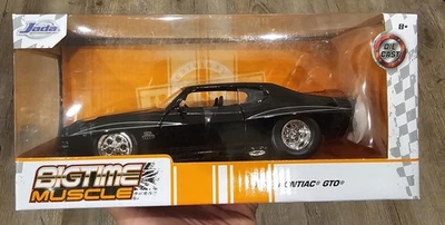 Pontiac GTO 1971 Jada 1:24 negro Big Time Muscle coche modelo diecast Foto 1 de 3