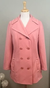 Vintage Bromleigh Women's Overcoat Pink Full Button Up Size Medium/Large - Picture 1 of 12