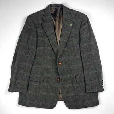 Mario Barutti x Harris Tweed Pure Wool Checked Blazer Jacket Mens US 46 EU 56 - Image 1 of 4