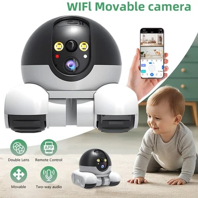 Pet Camera Robot Wireless 1080P 2 Lens Pet Camera Battery-Powered with Phone - Image 1 of 4
