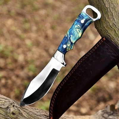 Custom Handmade Full Tang D2 Steel Fixed Blade Bushcraft Survival Hunting Knife - Image 1 of 4