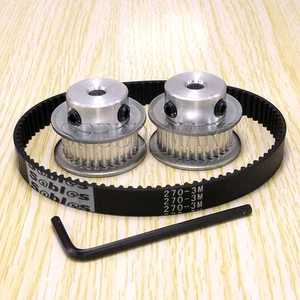 2PCS HTD3M Timing Pulley 30T 6.35mm Bore with 270-3M Belt 15mm for Stepper Motor - Picture 1 of 6