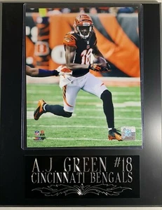 AJ Green #18 Cincinnati Bengals Football 8x10 Photo On Display Plaque 12x15 - Picture 1 of 2