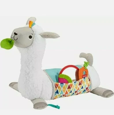 Fisher-Price Grow-with-Me Tummy Time Llama Plush Infant Support Wedge 13 sensory - Image 1 of 4