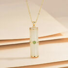 Chinese 18k Gold Inlay Natural Hetian White Jade Bamboo Joint Exquisite Pendant