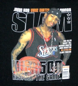 Philadelphia Sixers Hoodie Allen Iverson Slam Magazine NBA Team Black Men's S - Picture 1 of 13