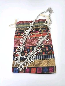 Gargantilla de 16" de colección Southwestern PAZ MEX collar con flecos de plata esterlina 46 gramos - Imagen 1 de 6
