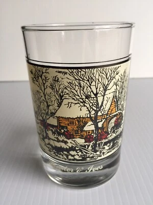 Arby’s Glass Cup Tumblers Currier & Ives Frozen Up - Image 1 of 4