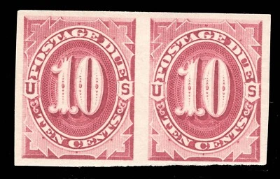 MOMEN: US STAMPS #J26P5 POSTAGE DUE PROOF IMPERF PAIR MINT OG H VF LOT #81105* - Image 1 of 2