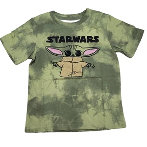 Star Wars Toddler Boys Grogu Green Tie Dye Short Sleeve Graphic T-shirt Size 4T - Picture 1 of 6
