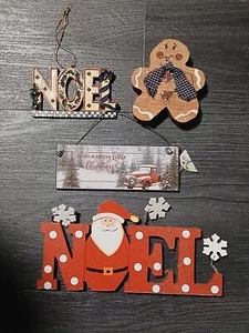 Lote de decoración de Navidad Noel adorno y letrero y pan de jengibre hombre y camión rojo colgante - Imagen 1 de 17