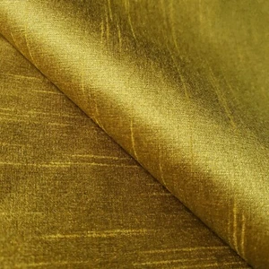 SCHWARZGOLD KUNSTSEIDE POLY DUPIONI ZWEIFARBIG STOFF 60" DUNKELGELBE BATINA - Bild 1 von 7