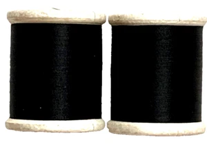JUEGO DE 2 carretes de 50 yardas Gudebrod de hilo de nailon negro tipo 6/0 - Imagen 1 de 15