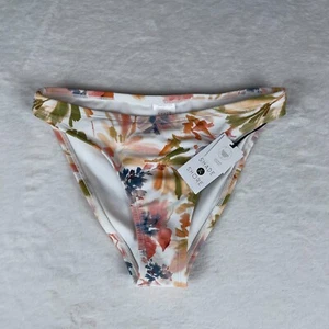Shade & Shore Cheeky Bikini Bottom Womens XS Pink Floral Print Stretch Low-Rise - Picture 1 of 4