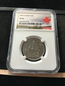 2004P  NGC  Graded Canadian,  ¢50 Fifty Cent, **SP-69** Not Issued for Cir Box#1 - Picture 1 of 6