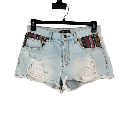 Pantalones Cortos FOREVER 21 Cheeky Mujer Talla 28 Envejecido Corte Ligero Lavado 5 Bolsillos Foto 1 de 4