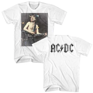 ACDC Angus Young Live Mens T Shirt Vintage Logo Rock Band Album Tour Music Merch - Picture 1 of 9