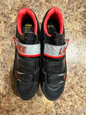 Zapatos de ciclismo LAKE para mujer negros rojos plateados CX120 41,5 EE. UU. 9,5 Foto 1 de 4