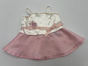 Build A Bear Workshop BABW Pink & White Satin Dress Sequins Princess Party - Picture 1 of 5